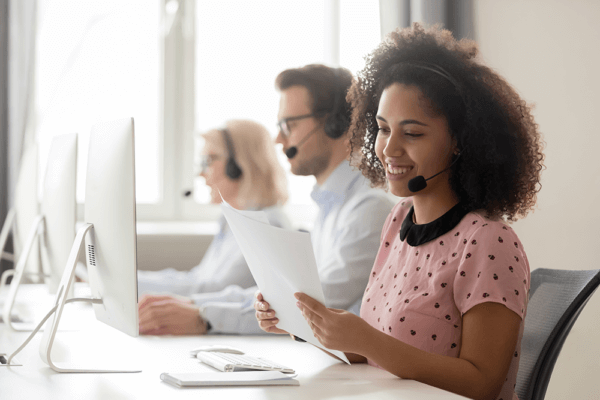 woman measuring call performance