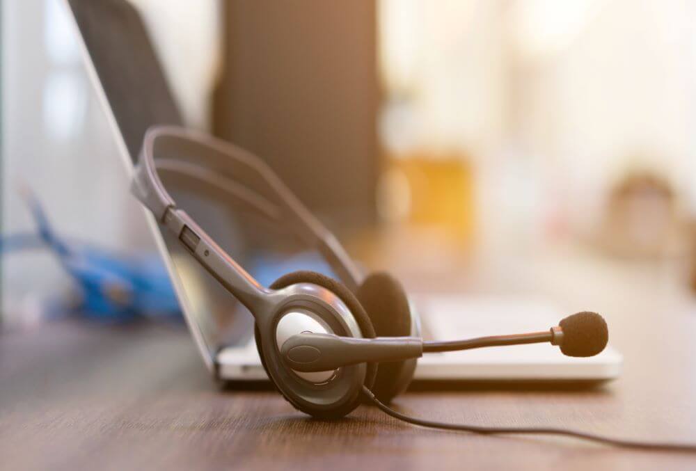 headphones on desk